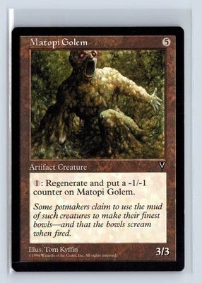 (2x) MATOPI GOLEM – MTG Magic the Gathering Card – Visions – Uncommon - Image 1 of 4