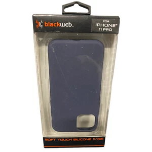 BlackWeb Soft Touch Silicone Case For Apple iPhone 11 Pro XI 5.8" Screen - Navy - Picture 1 of 2