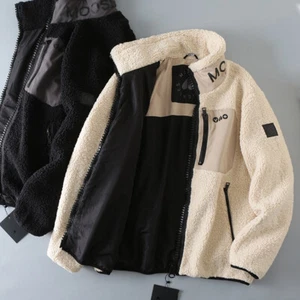 2024 Men Outdoor Moose Knuckles Loose Standing Collar Artificial Fleece Jacket - Picture 1 of 16