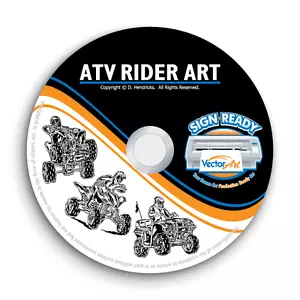 ATV RIDER CLIPART -VECTOR CLIP ART-VINYL CUTTER PLOTTER IMAGES & EPS GRAPHICS CD - Picture 1 of 6