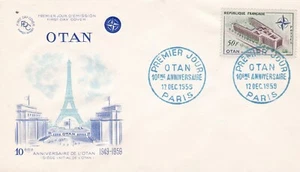 FRANCE 1959 FDC 10 ANNIVERSAIRE DE L'OTAN YT 1228 - Picture 1 of 1