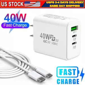 40W PD USB C Wall Charger Power Adapter For Google Pixel 9 8Pro 7a 6Pro 5 4 3XL - Picture 1 of 28