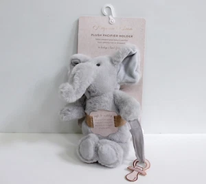 SL Home Fashions Keep Me Close Gray Elephant Plush Lovey Pacifier Holder 10" - Picture 1 of 5