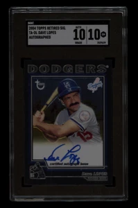 2004 Topps Chrome Retired Sig. DAVE LOPES Auto Vintage Logo SGC 10/10 GM (POP 1) - Picture 1 of 2