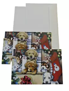 Cuccioli di Natale 2004 in sciolta di Jenn Newland set di 2 cartoline natalizie - Foto 1 di 6
