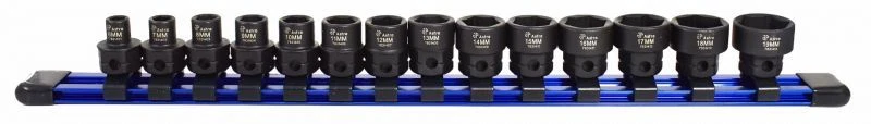 Astro Pneumatic 78314 14pc 3/8" Drive Metric Nano Impact Sockets with Rail - Image 1 of 1