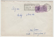 STORIA POSTALE 1954 REPUBBLICA CALTANISSETTA VS MILANO PRIMI GIORNI D'USO SASS