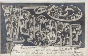 RPPC Welcome Womens Portraits Undivided Posted Newark NY 1907 - Picture 1 of 2