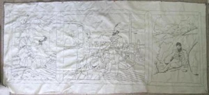 1940s ANTIQUE BULGARIAN HRISTO BOTEV REVOLUTIONARY COTTON HAND EMBROIDERY UNIQUE - Picture 1 of 11