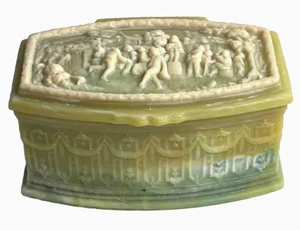 Vintage Genuine INCOLAY STONE Hinged Trinket/ Jewelry Box Handcrafted In The USA - Picture 1 of 24