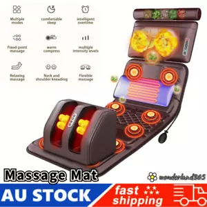 Massage Mat with Heat 10 Vibrating Nodes Full Body Massage Mat For Neck Back WD - Picture 1 of 12