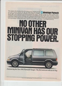 Original 1991 Plymouth Voyager Magazine Ad "...Stopping Power" - Picture 1 of 1
