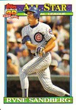 1991 O-Pee-Chee Canadian All-Star #398 Ryne Sandberg AS - NM-MT