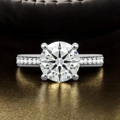 Diamond Engagement Ring Lab Created 1.30 Ct Round IGI Certified 14k White Gold - Image 1 of 4