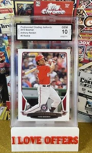 2013 BOWMAN ANTHONY RENDON ROOKIE #5 RARO PGA 10 GEM MINT C NOME NEGOZIO LEGGERE - Foto 1 di 4