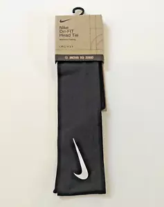 Nike Dri-Fit Head Tie Adult Women's Training Black/White Logo Move to Zero Sport - Picture 1 of 5