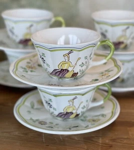 6 Longchamp Moustiers Teetassen- & Untertassen-Sets - Bild 1 von 3