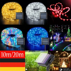 10-30m Solar Lichtschlauch Außen LED Streifen Lichterschlauch Lichterkette IP65 - Picture 1 of 18