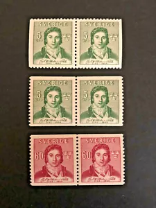 Sweden #335-7 VF NH PAIRS Catalog $30.00 - Picture 1 of 2