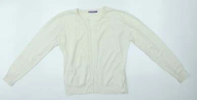 Pure and Natural Womens Ivory Polyester Blend Cardigan Size 14 - Image 1 of 4