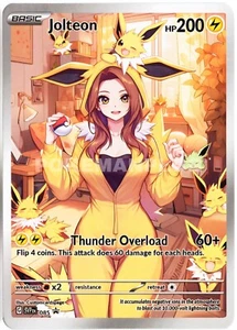 Jolteon Girl Non Holo Pokemon Karte VMAX EX GX ACG V Star Custom - Bild 1 von 3