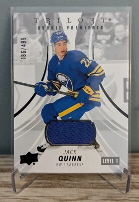 22-23 UD Trilogy - Rookie Jersey Memorabilia #142 Jack Quinn #186/499 (MEM, RC) - Image 1 of 2