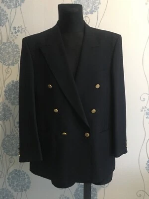 Vintage St. Michael Navy Double Breasted Blazer, chest  size 42” /107 cm Short.  - Image 1 of 4