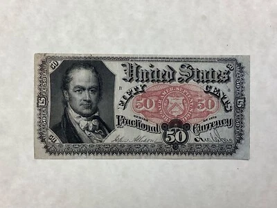 ~ US FRACTIONAL CURRENCY 50 CENTS FIFTH 5TH ISSUE - CRAWFORD - FR 1381 - Image 1 of 2