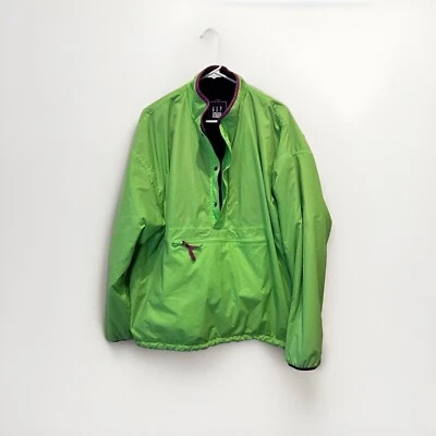 Vintage Men’s Gap Arctic Fleece Reversible Zip Up XL Neon Green Black 90s Y2k - Image 1 of 4