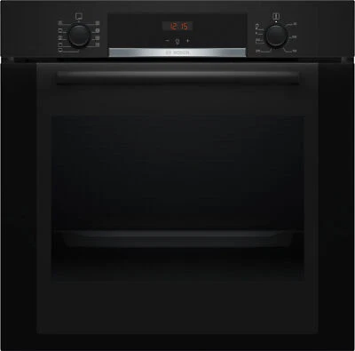 Einbau-Backofen 60 cm BOSCH schwarz Versenkknebel 3D-Heißluft HBA3340B0  - Bild 1 von 4