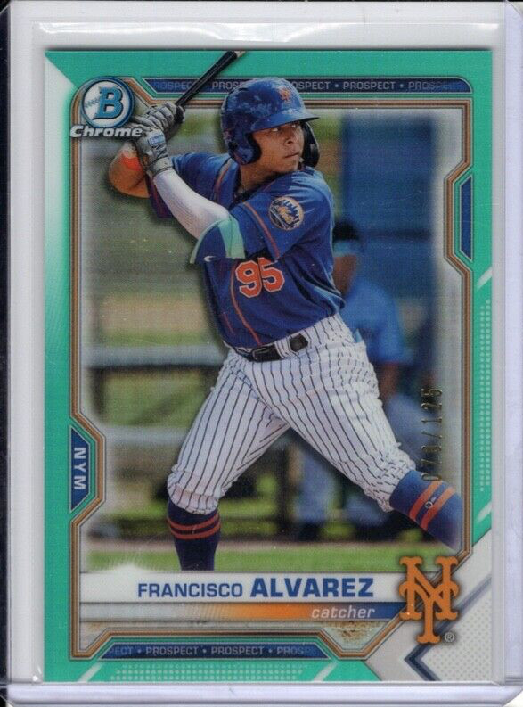 2021 Bowman Chrome Francisco Alvarez Aqua Refractor BCP-209 New York Mets #/125