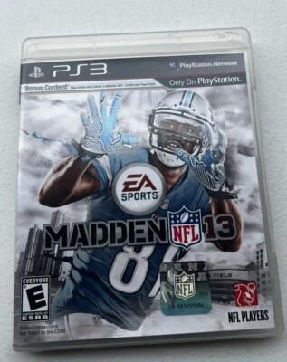 Playstation3 PS3 Video Game NFL MADDEN 13 CIB Tested Calvin Johnson 2012 - Image 1 of 3