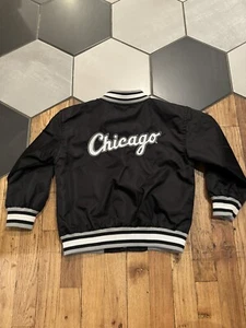 Giacca bomber vintage Chicago White Sox linea gesso bambino 5/6 usata in ottime condizioni sport MLB - Foto 1 di 8