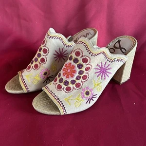 Mujer Sam Edelman Oliva Bordado Boho Slide Mule Tacones Talla 7.5 - Imagen 1 de 9