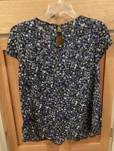 Blusa Pullover Top Paper Moon Stitch Fix Damas Diseños Azules Talla L - Imagen 1 de 2