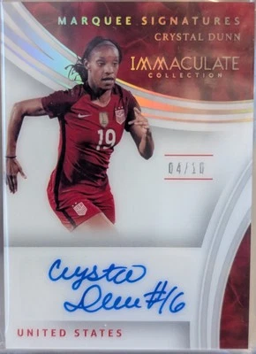 2017 Panini Immaculate Collection Crystal Dunn autógrafo MS-CDU /10 USWNT PSG - Imagem 1 de 4