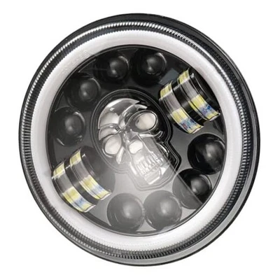  Faros Calavera LED Faro Moto LED 17.60X17.60X6.60CM Negro Foto 1 de 4