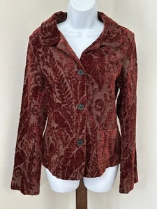 Vintage True Grit Claret Crush Jacket Small Luxe Brocade Red Velvet USA Made - Bild 1 von 7