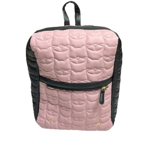 BETSEY JOHNSON Zaino Gatto Kitty Trapuntato Nero Rosa - Foto 1 di 13