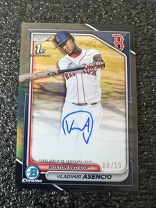 2024 Bowman Chrome #CPA-VA Vladimir Asencio Auto Black Refractor 1st RC #/10 - Picture 1 of 5