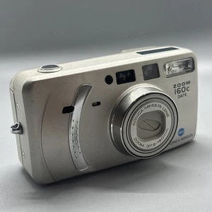 Konica Minolta ZOOM 160c data 35 mm fotocamera punta e scatta pellicola TESTATA/FUNZIONANTE - Foto 1 di 17