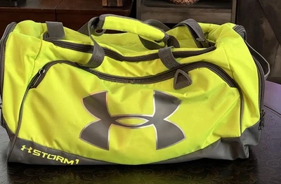 Bolsa de viagem Under Armour Storm 1 Duffel verde limão/cinza academia 18x12x10 - Imagem 1 de 4