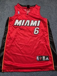 Adidas Miami Heat maglia autentica Lebron James cucita taglia 48 rossa - Foto 1 di 5