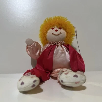 Sombrero Russ Berrie Payaso Peluche Rojo, Rosa Hilo Amarillo Pelo. Foto 1 de 4