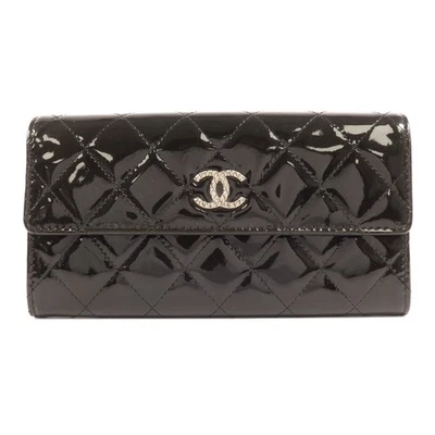 Cartera larga charol negra Chanel CC SHW Foto 1 de 4