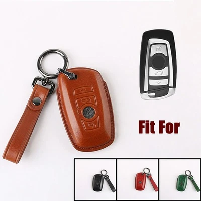 Capa de couro genuíno chave de carro para BMW 1 2 3 4 5 6 7 X2 X3 X4 X5 F10 F30 M5 - Imagem 1 de 4