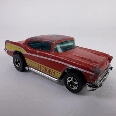 Chevy Hot Wheels '57 1976 rojo 1957 Bel Air BW Blackwall Hong Kong HK Foto 1 de 4