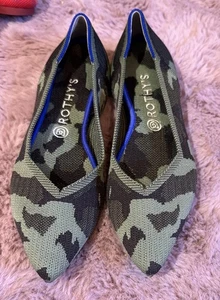 Rothy's The Point Camo Ballet Flats Shoes Size 11.5 Woman’s Euc - Picture 1 of 7