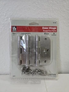 3 Pack Everbilt Security Door Hinge Satin Nickel 3-1/2" x 5/8" Radius 481 003 - Picture 1 of 2