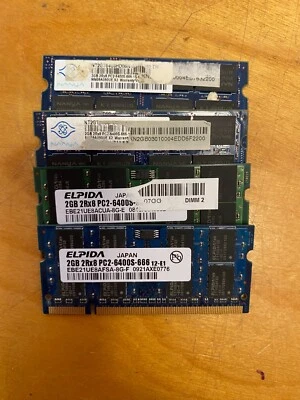 ELPIDA, Nanya 2gb ddr2-6400 800 mhz laptop memory/warranty - Image 1 of 3